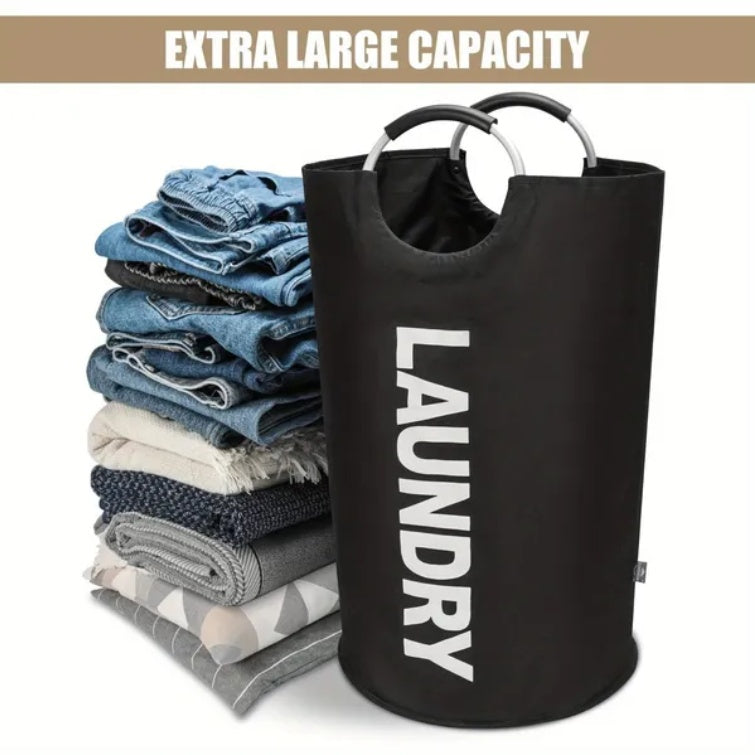 1 Gallon Waterproof Fabric Laundry Basket – Collapsible Clothes Storage Organizer for Home & Bathroom
