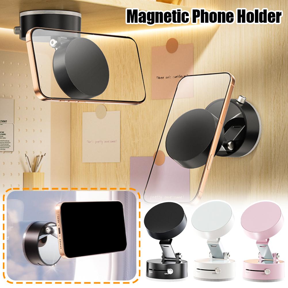Foldable Magnetic Vacuum Suction Car Phone Holder – Hands-Free Dashboard & Windshield Mount for Smartphones