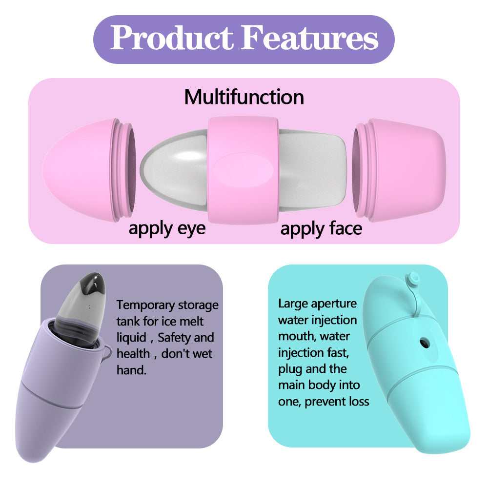 Ice Face Roller – Silicone Skin Tightening Tool for Pore Shrinking, Dark Circles & Facial Lifting