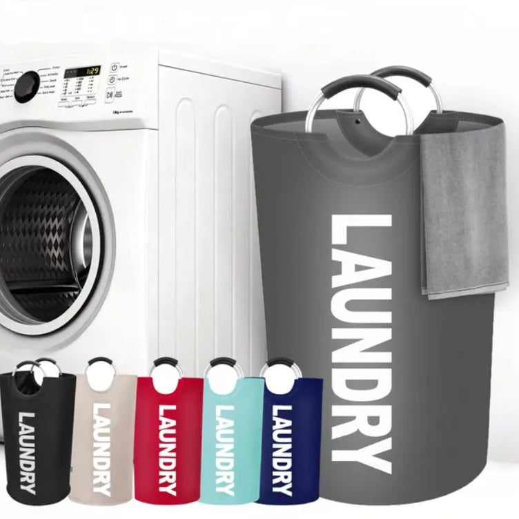 1 Gallon Waterproof Fabric Laundry Basket – Collapsible Clothes Storage Organizer for Home & Bathroom