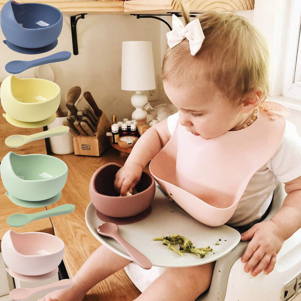 Kids Silicone Suction Cup Bowl – Non-Slip Baby Feeding Dish