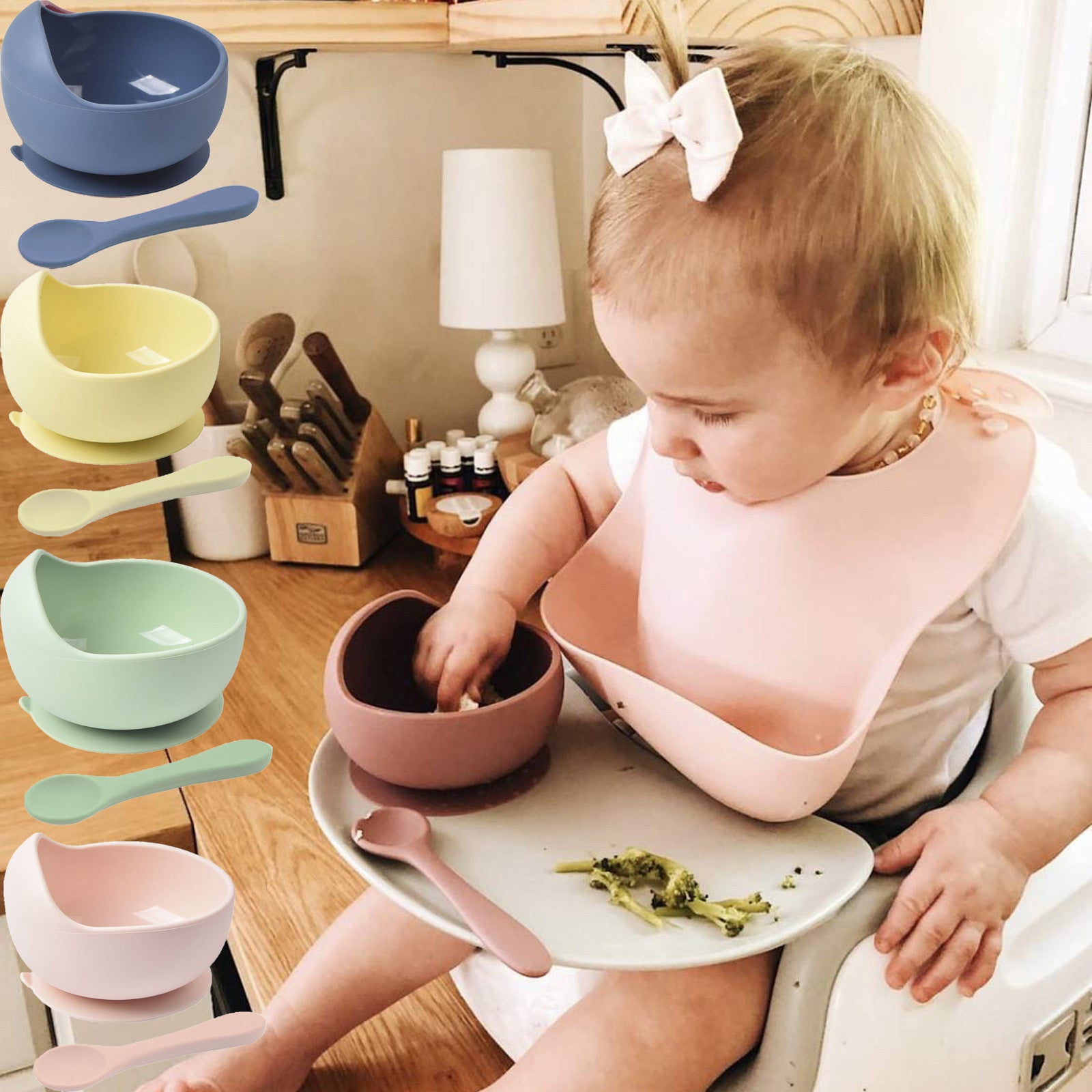 Kids Silicone Suction Cup Bowl – Non-Slip Baby Feeding Dish
