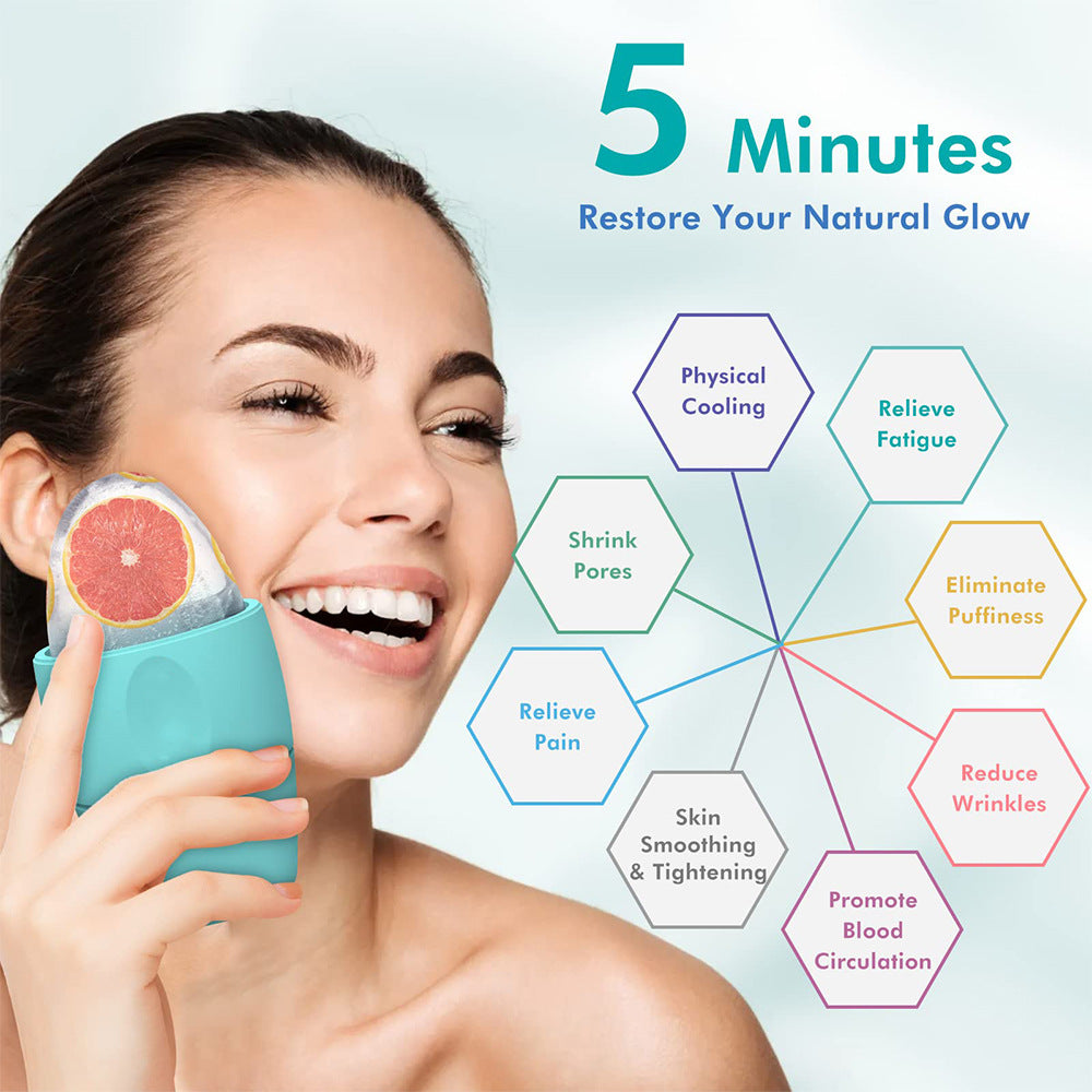 Ice Face Roller – Silicone Skin Tightening Tool for Pore Shrinking, Dark Circles & Facial Lifting